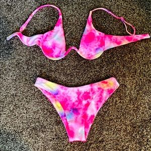 Pink tie-dye bikini